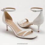 נשים הַנעָלָה Sam Edelman סנדל עקב פיוני חתלתול עור לבן בוהק 4XL22X499 - Image 7