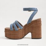 נשים הַנעָלָה Sam Edelman סנדל עקב פלטפורמה טיבי כחול מונטרוז 4XL22X437 - Image 4