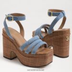נשים הַנעָלָה Sam Edelman סנדל עקב פלטפורמה טיבי כחול מונטרוז 4XL22X437 - Image 7