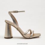 נשים הַנעָלָה Sam Edelman סנדל עקב קיה בלוק עור עלי זהב 4XL22X105 - Image 2