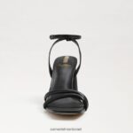 נשים הַנעָלָה Sam Edelman סנדל עקב קיה בלוק עור שחור 4XL22X106 - Image 3