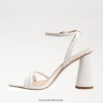 נשים הַנעָלָה Sam Edelman סנדל עקב קיה בלוק עור לבן בוהק 4XL22X103 - Image 4