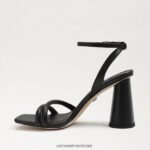 נשים הַנעָלָה Sam Edelman סנדל עקב קיה בלוק עור שחור 4XL22X106 - Image 4
