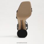 נשים הַנעָלָה Sam Edelman סנדל עקב קיה בלוק עור שחור 4XL22X106 - Image 6