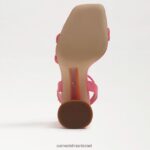 נשים הַנעָלָה Sam Edelman סנדל עקב קיה בלוק עור ורד קרמין 4XL22X107 - Image 6