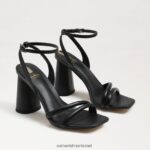 נשים הַנעָלָה Sam Edelman סנדל עקב קיה בלוק עור שחור 4XL22X106