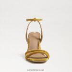 נשים הַנעָלָה Sam Edelman סנדל עקב קיה בלוק קטיפה זעפרן 4XL22X100 - Image 3