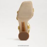 נשים הַנעָלָה Sam Edelman סנדל עקב קיה בלוק קטיפה זעפרן 4XL22X100 - Image 6
