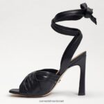 נשים הַנעָלָה Sam Edelman סנדל עקב רצועות של לנורה עור שחור 4XL22X868 - Image 4
