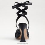 נשים הַנעָלָה Sam Edelman סנדל עקב רצועות של לנורה עור שחור 4XL22X868 - Image 5