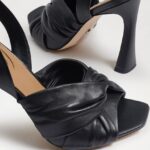 נשים הַנעָלָה Sam Edelman סנדל עקב רצועות של לנורה עור שחור 4XL22X868 - Image 7