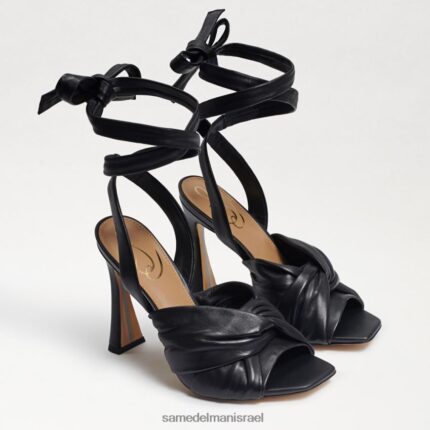 נשים הַנעָלָה Sam Edelman סנדל עקב רצועות של לנורה עור שחור 4XL22X868