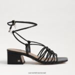 נשים הַנעָלָה Sam Edelman סנדל עקב שרוכים של westley עור שחור 4XL22X398 - Image 2