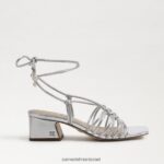 נשים הַנעָלָה Sam Edelman סנדל עקב שרוכים של westley כסף רך 4XL22X400 - Image 2