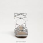 נשים הַנעָלָה Sam Edelman סנדל עקב שרוכים של westley כסף רך 4XL22X400 - Image 3