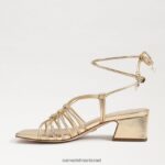 נשים הַנעָלָה Sam Edelman סנדל עקב שרוכים של westley זהב ענבר 4XL22X399 - Image 4