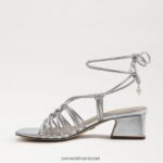 נשים הַנעָלָה Sam Edelman סנדל עקב שרוכים של westley כסף רך 4XL22X400 - Image 4