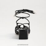 נשים הַנעָלָה Sam Edelman סנדל עקב שרוכים של westley עור שחור 4XL22X398 - Image 5