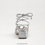נשים הַנעָלָה Sam Edelman סנדל עקב שרוכים של westley כסף רך 4XL22X400 - Image 5
