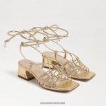 נשים הַנעָלָה Sam Edelman סנדל עקב שרוכים של westley זהב ענבר 4XL22X399