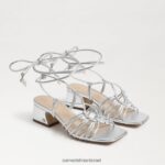 נשים הַנעָלָה Sam Edelman סנדל עקב שרוכים של westley כסף רך 4XL22X400