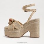 נשים הַנעָלָה Sam Edelman סנדל פלטפורמה של טייט קליפת ביצה 4XL22X689 - Image 4