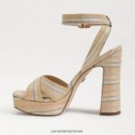 נשים הַנעָלָה Sam Edelman סנדל פלטפורמה של kayna מולטי רפיה טבעית 4XL22X510 - Image 4
