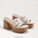 נשים הַנעָלָה Sam Edelman סנדל פלטפורמת dev לבן בוהק 4XL22X545