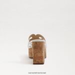 נשים הַנעָלָה Sam Edelman סנדל פלטפורמת dev לבן בוהק 4XL22X545 - Image 5