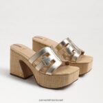 נשים הַנעָלָה Sam Edelman סנדל פלטפורמת dev עלה זהב 4XL22X547
