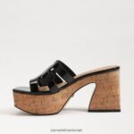 נשים הַנעָלָה Sam Edelman סנדל פלטפורמת dev פטנט שחור 4XL22X548 - Image 4
