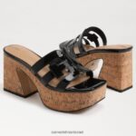 נשים הַנעָלָה Sam Edelman סנדל פלטפורמת dev פטנט שחור 4XL22X548 - Image 7