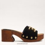 נשים הַנעָלָה Sam Edelman סנדל פרנצ'ינה זמש שחור 4XL22X520 - Image 2