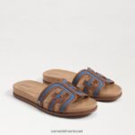 נשים הַנעָלָה Sam Edelman סנדל רב מגלשות nettie אינדיגו מכובס 4XL22X425