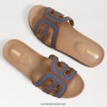 נשים הַנעָלָה Sam Edelman סנדל רב מגלשות nettie אינדיגו מכובס 4XL22X425 - Image 7