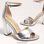 נשים הַנעָלָה Sam Edelman סנדל רצועת קרסול ינסי כסף רך 4XL22X771 - Image 7