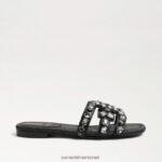 נשים הַנעָלָה Sam Edelman סנדל שקופיות bay 16 עור שחור 4XL22X534 - Image 2