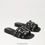 נשים הַנעָלָה Sam Edelman סנדל שקופיות bay 16 עור שחור 4XL22X534