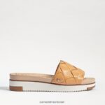 נשים הַנעָלָה Sam Edelman סנדל שקופיות ארוג של adley עור חול טבעי 4XL22X753 - Image 2
