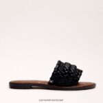 נשים הַנעָלָה Sam Edelman סנדל שקופיות ארוג של giada שָׁחוֹר 4XL22X405 - Image 2