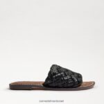 נשים הַנעָלָה Sam Edelman סנדל שקופיות ארוג גריפין עור שחור 4XL22X632 - Image 2