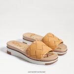 נשים הַנעָלָה Sam Edelman סנדל שקופיות ארוג של adley עור חול טבעי 4XL22X753