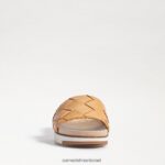נשים הַנעָלָה Sam Edelman סנדל שקופיות ארוג של adley עור חול טבעי 4XL22X753 - Image 3