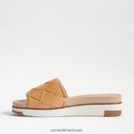 נשים הַנעָלָה Sam Edelman סנדל שקופיות ארוג של adley עור חול טבעי 4XL22X753 - Image 4