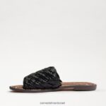 נשים הַנעָלָה Sam Edelman סנדל שקופיות ארוג גריפין עור שחור 4XL22X632 - Image 4
