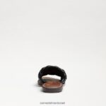 נשים הַנעָלָה Sam Edelman סנדל שקופיות ארוג גריפין עור שחור 4XL22X632 - Image 5
