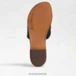 נשים הַנעָלָה Sam Edelman סנדל שקופיות ארוג גריפין עור שחור 4XL22X632 - Image 6