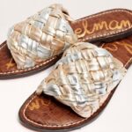 נשים הַנעָלָה Sam Edelman סנדל שקופיות ארוג גריפין עלה זהב/כסף רך/ורד 4XL22X637 - Image 7