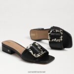 נשים הַנעָלָה Sam Edelman סנדל שקופיות דיאקון עור שחור 4XL22X419 - Image 7