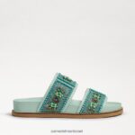 נשים הַנעָלָה Sam Edelman סנדל שקופיות מעוטר אוטו מנטה 4XL22X834 - Image 2